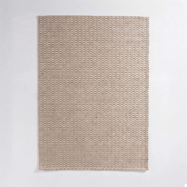 Tapis en laine 140x200 cm, blanc beige - Orin