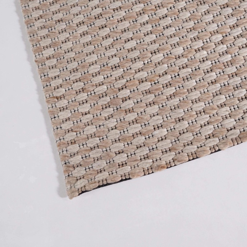 Tapis en laine 140x200 cm, blanc beige - Orin