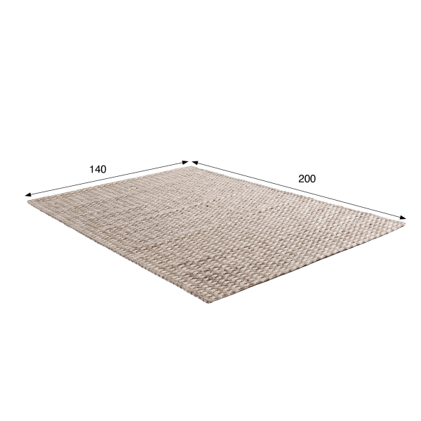 Tapis en laine 140x200 cm, blanc beige - Orin