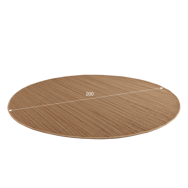 Tapis en jute 200x200 cm, blanc beige - Noa