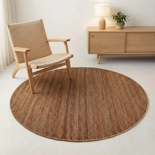 Tapis en jute 150x150 cm, blanc beige - Noa