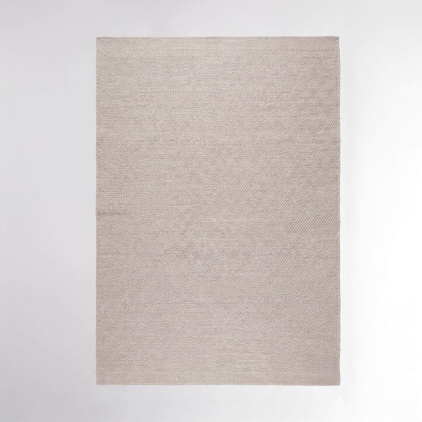 Tapis en laine et coton 140x200 cm, blanc gris - Iria