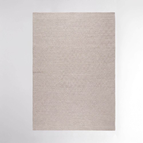 Tapis en laine et coton 140x200 cm, blanc gris - Iria