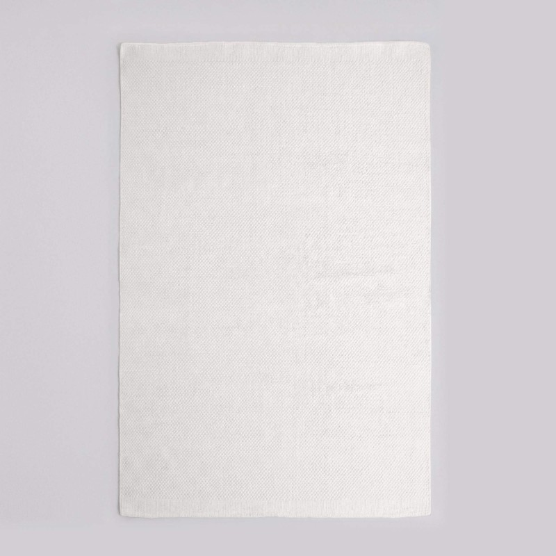 Tapis en laine et coton 140x200 cm, blanc - Elowen