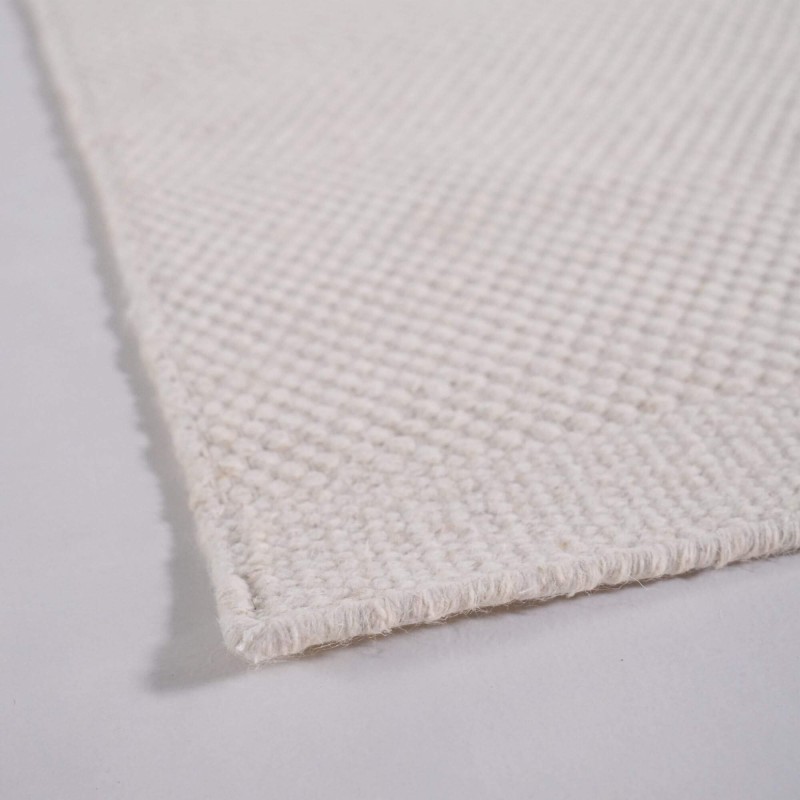 Tapis en laine et coton 140x200 cm, blanc - Elowen