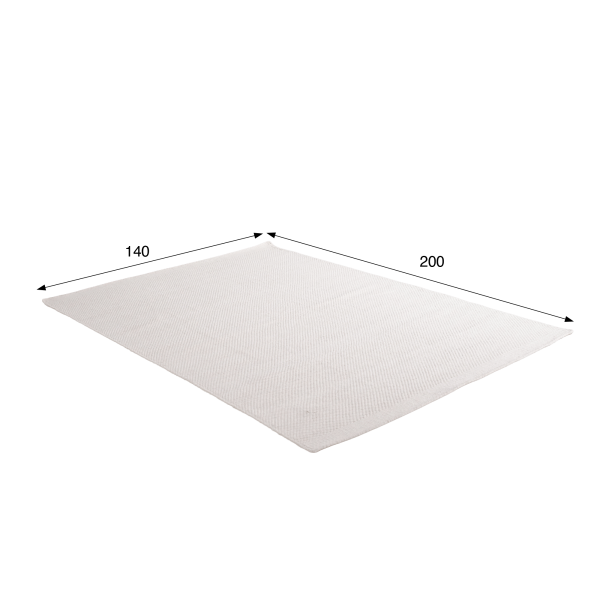 Tapis en laine et coton 140x200 cm, blanc - Elowen