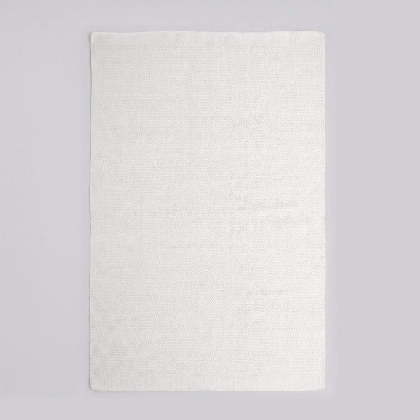 Tapis en laine et coton 200x300 cm, blanc - Elowen