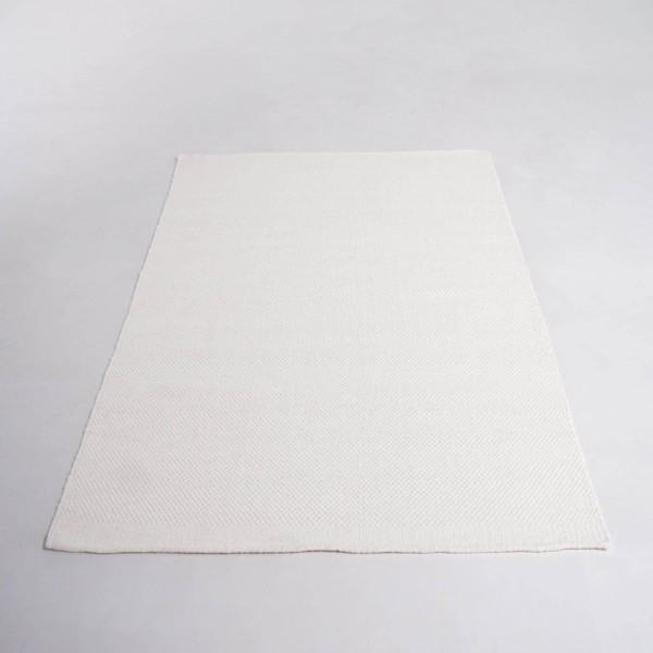 Tapis en laine et coton 200x300 cm, blanc - Elowen