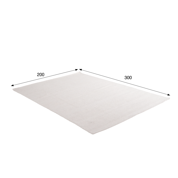 Tapis en laine et coton 200x300 cm, blanc - Elowen