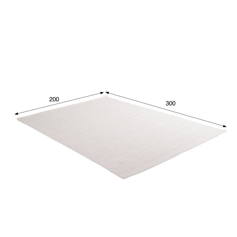 Tapis en laine et coton 200x300 cm, blanc - Elowen