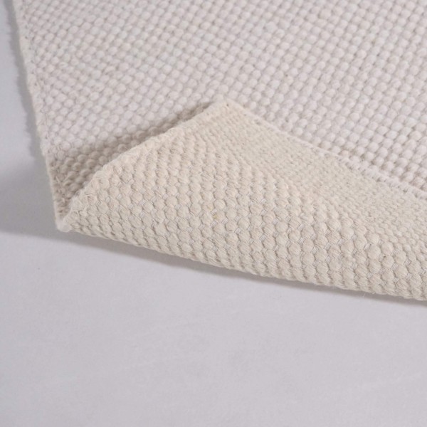 Tapis en laine et coton 250x350 cm, blanc - Elowen