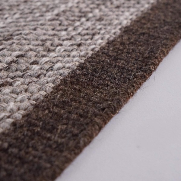 Tapis en laine et coton 140x200 cm, brun - Elowen