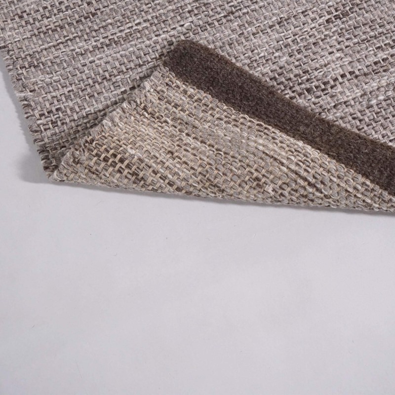 Tapis en laine et coton 140x200 cm, brun - Elowen