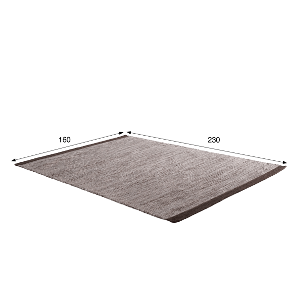 Tapis en laine et coton 160x230 cm, brun - Elowen