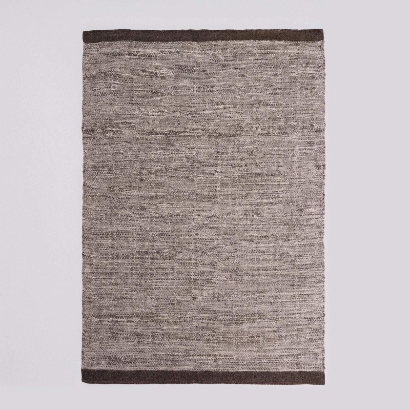 Tapis en laine et coton 250x350 cm, brun - Elowen