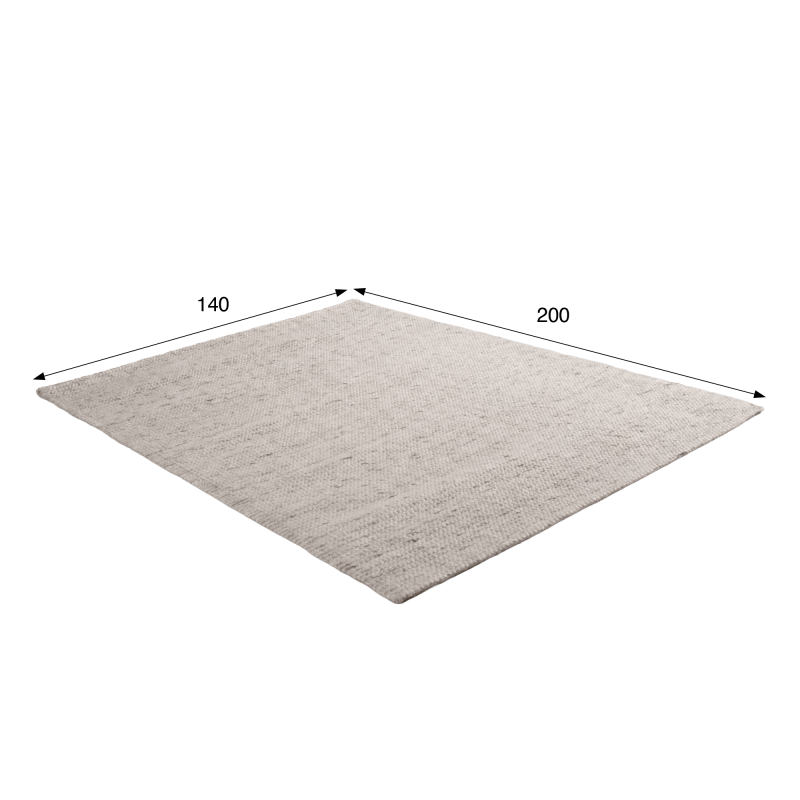 Tapis en laine 140x200 cm, blanc beige - Cairn