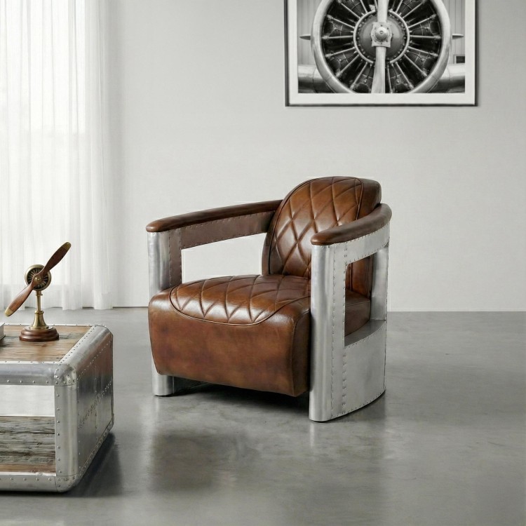 Fauteuil aviateur en cuir
