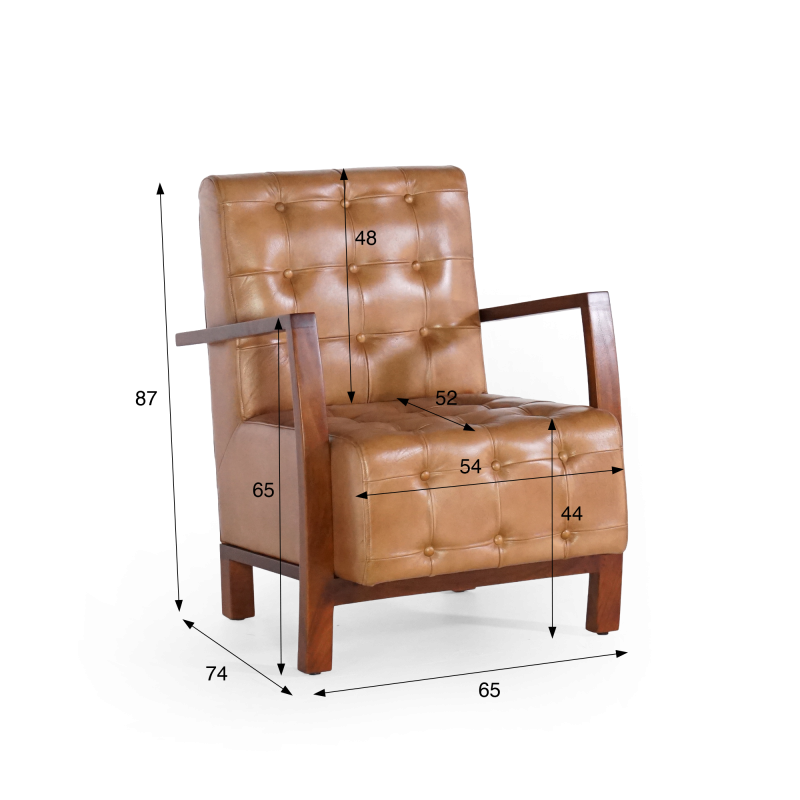 Fauteuil en cuir véritable - Baxter