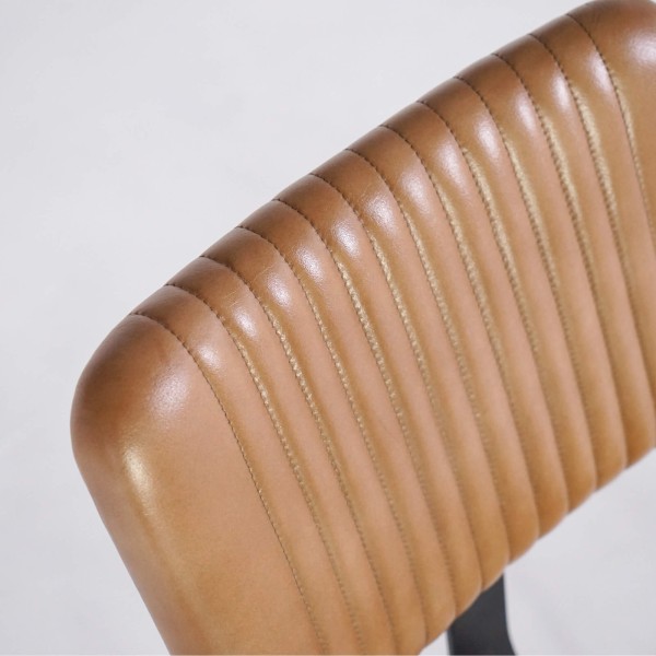 Chaise en cuir véritable avec pieds en métal - Marlow