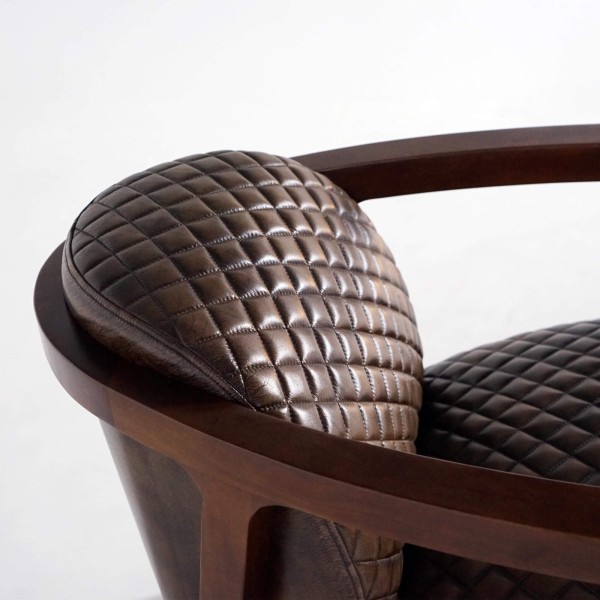 Fauteuil vintage en cuir marron véritable - Graham