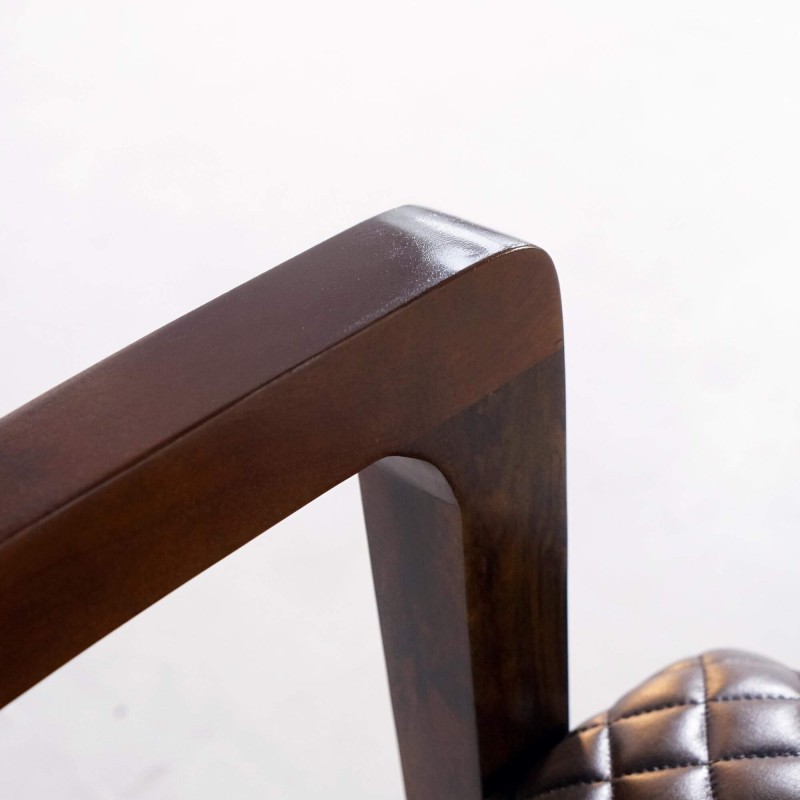 Fauteuil vintage en cuir marron véritable - Graham