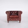 Fauteuil Chesterfield en cuir véritable - Edward