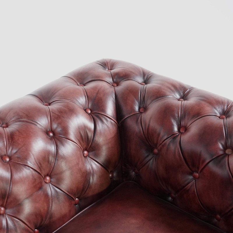 Fauteuil Chesterfield en cuir véritable - Edward