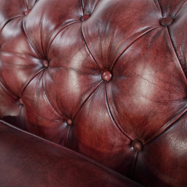 Fauteuil Chesterfield en cuir véritable - Edward