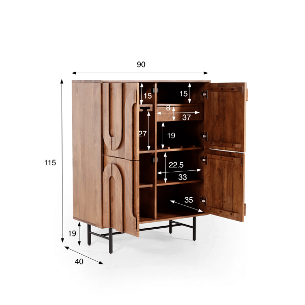Meuble bar en bois massif - Flow