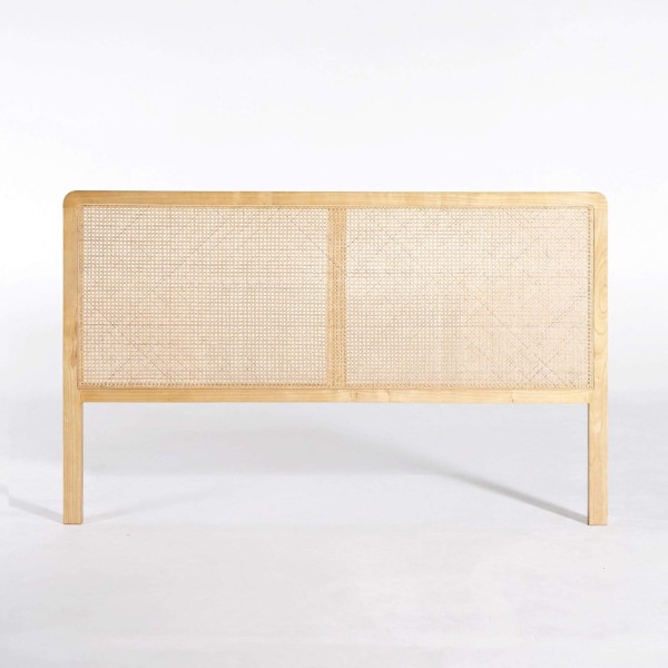 Tête de lit en bois massif de mindi et cannage 180 cm - Bahia