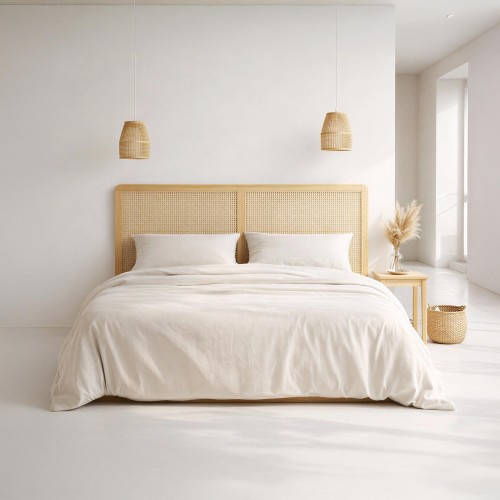 Tête de lit en bois massif de mindi et cannage 160 cm - Bahia