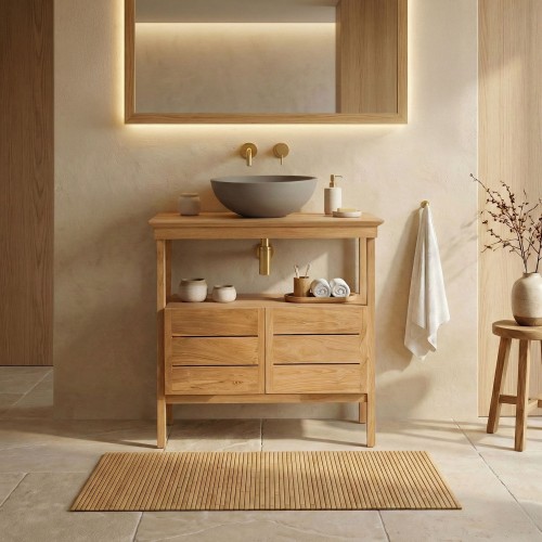 Meuble sous vasque en teck...