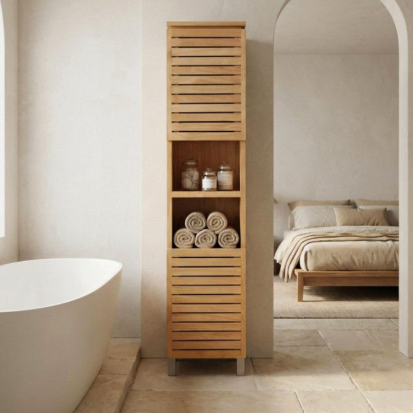 Colonne de salle de bain en bois massif - Reva