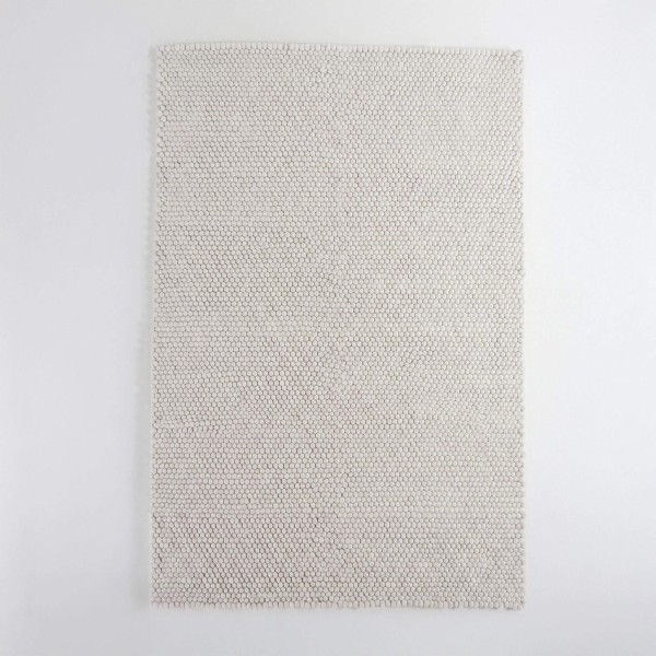 Tapis en laine et coton 140x200 cm, blanc - Tessa