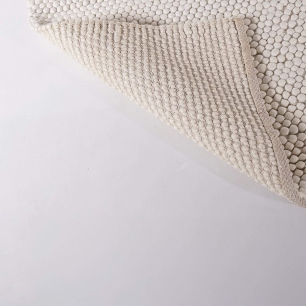 Tapis en laine et coton 250x350 cm, blanc - Tessa