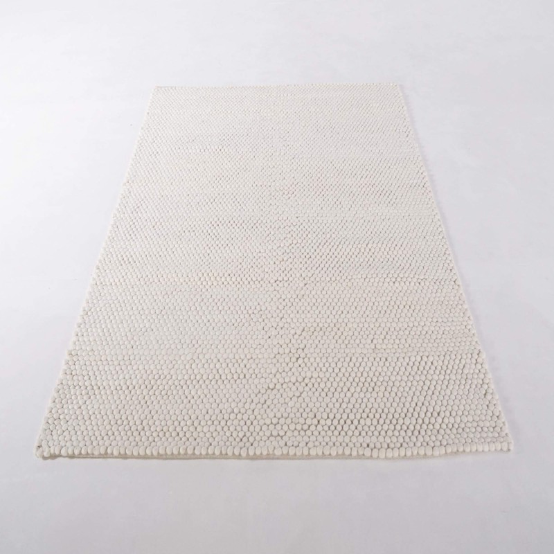 Tapis en laine et coton 250x350 cm, blanc - Tessa