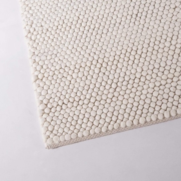 Tapis en laine et coton 250x350 cm, blanc - Tessa