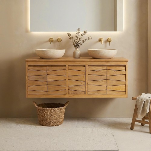 Meuble de salle de bain en teck 120 cm - Mountain