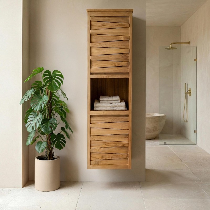 Colonne de salle de bain en teck - Mountain