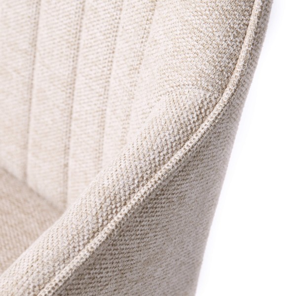 Chaise de salle à manger en tissu couleur sable - Nolan Stripe