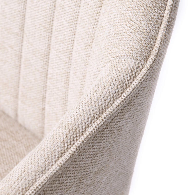 Chaise de salle à manger en tissu couleur sable - Nolan Stripe