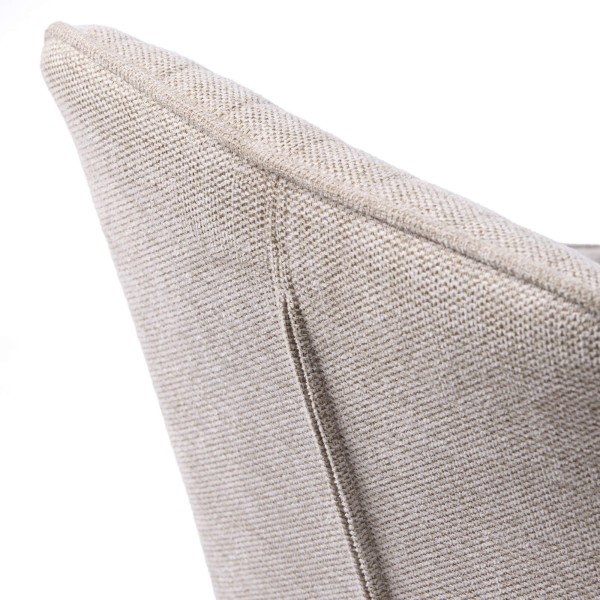 Chaise de salle à manger en tissu couleur sable - Nolan Stripe