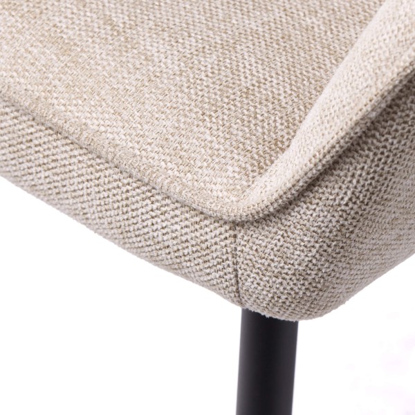 Chaise de salle à manger en tissu couleur sable - Nolan Stripe