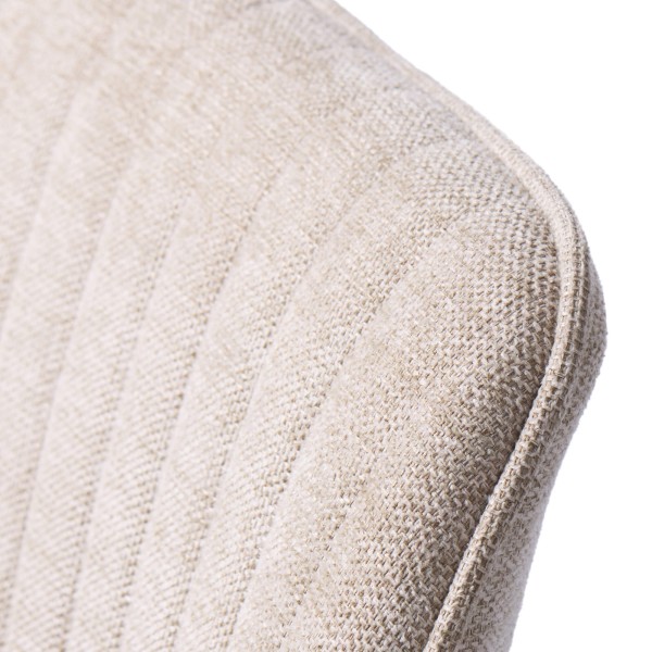 Chaise de salle à manger en tissu couleur sable - Nolan Stripe