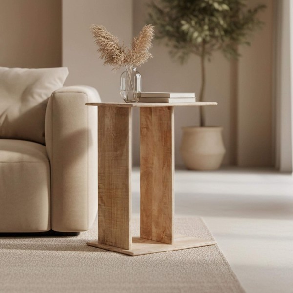 Bout de canapé en bois massif - Luno