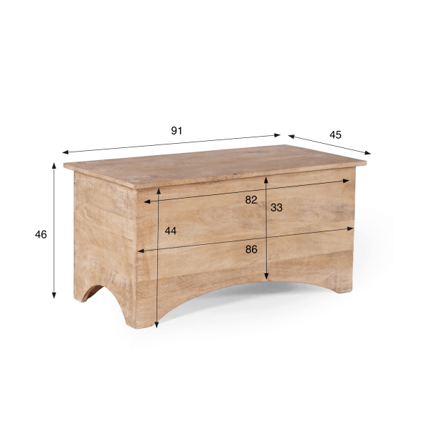 Coffre de rangement en bois massif - Milo