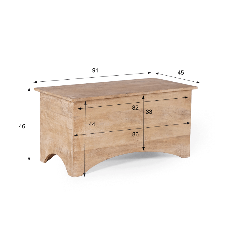 Coffre de rangement en bois massif - Milo