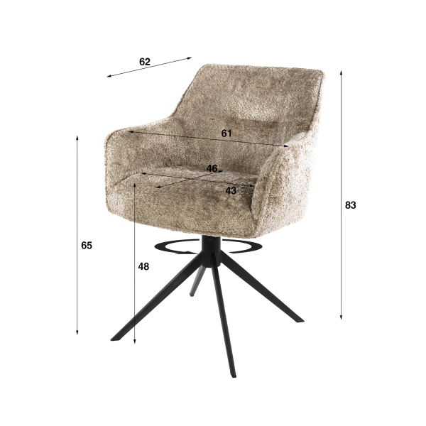 Fauteuil pivotant moderne pour salle à manger - Eliot