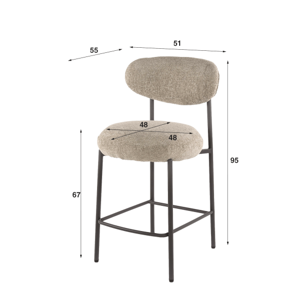 Chaise haute de cuisine pour ilôt central - Kai