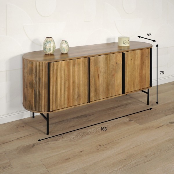 Buffet en bois massif 165 cm - Thanais